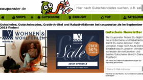What Couponster.de website looked like in 2018 (5 years ago)