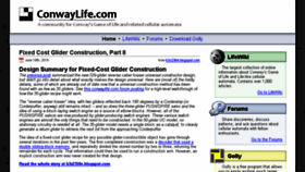 What Conwaylife.com website looked like in 2018 (5 years ago)