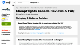 What Cheapflightscanada.knoji.com website looked like in 2018 (5 years ago)