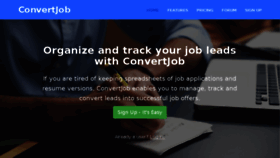 What Convertjob.com website looked like in 2018 (5 years ago)