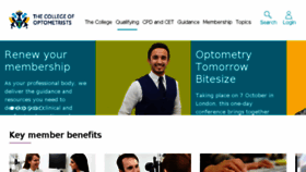 What College-optometrists.org website looked like in 2018 (5 years ago)