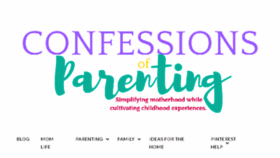 What Confessionsofparenting.com website looked like in 2018 (5 years ago)