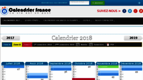 What Calendrier-france.fr website looked like in 2018 (5 years ago)