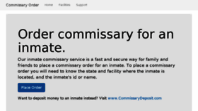 What Commissaryorder.com website looked like in 2018 (5 years ago)