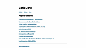 What Chrisdone.com website looked like in 2018 (5 years ago)