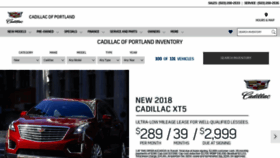 What Cadillacportland.com website looked like in 2018 (5 years ago)