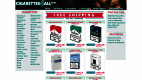 What Cigarettes4all.com website looked like in 2018 (5 years ago)