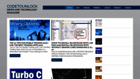 What Codetounlock.org website looked like in 2018 (5 years ago)
