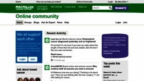 What Community.macmillan.org.uk website looked like in 2018 (5 years ago)