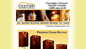 What Clearlightsaunas.ca website looked like in 2018 (5 years ago)