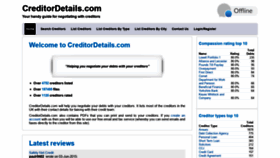 What Creditordetails.com website looked like in 2018 (5 years ago)
