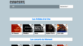 What Concert.info website looked like in 2018 (5 years ago)