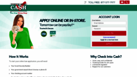 What Checkintocashonline.com website looked like in 2018 (5 years ago)