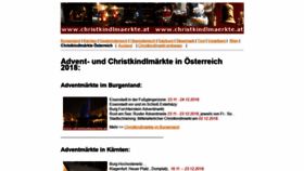 What Christkindlmaerkte.at website looked like in 2018 (5 years ago)