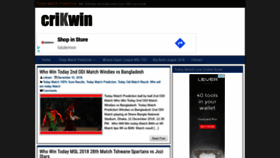 What Crikwin.com website looked like in 2018 (5 years ago)
