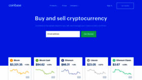 What Coinbase.com website looked like in 2018 (5 years ago)