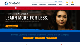 What Cengage.com website looked like in 2018 (5 years ago)