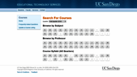 What Courses.ucsd.edu website looked like in 2019 (5 years ago)