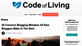 What Codeofliving.com website looked like in 2019 (5 years ago)