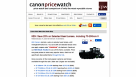 What Canonpricewatch.com website looked like in 2019 (5 years ago)