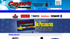 What Cayneshousewares.com website looked like in 2019 (5 years ago)