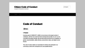What Citizencodeofconduct.org website looked like in 2019 (5 years ago)