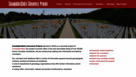 What Cemetery.canadagenweb.org website looked like in 2019 (5 years ago)