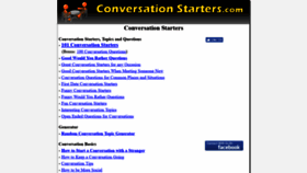 What Conversationstarters.com website looked like in 2019 (5 years ago)