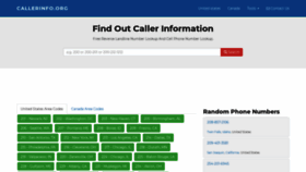 What Callerinfo.org website looked like in 2019 (4 years ago)