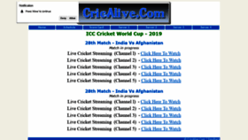 What Cricalive.com website looked like in 2019 (4 years ago)