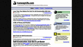 What Conwaylife.com website looked like in 2019 (4 years ago)