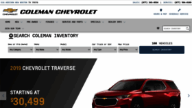 What Colemanchevrolet.com website looked like in 2019 (4 years ago)