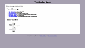 What Citationgame.org website looked like in 2019 (4 years ago)