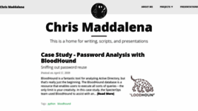 What Chrismaddalena.com website looked like in 2019 (4 years ago)
