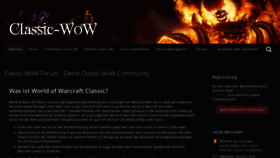 What Classic-wow.de website looked like in 2019 (4 years ago)