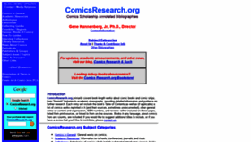 What Comicsresearch.org website looked like in 2019 (4 years ago)