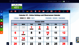 What Calendar411.com website looked like in 2019 (4 years ago)
