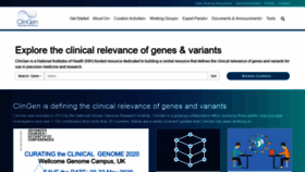 What Clinicalgenome.org website looked like in 2019 (4 years ago)