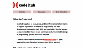 What Codehub.org.uk website looked like in 2019 (4 years ago)
