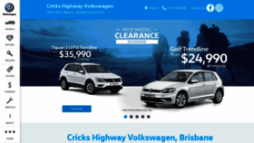 What Crickshighwayvolkswagen.com.au website looked like in 2019 (4 years ago)