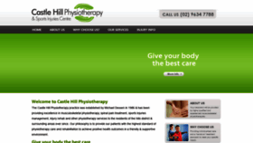 What Castlehillphysio.com.au website looked like in 2019 (4 years ago)
