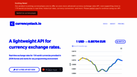 What Currencystack.io website looked like in 2019 (4 years ago)
