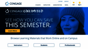 What Cengage.com website looked like in 2019 (4 years ago)