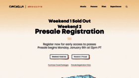 What Coachella.com website looked like in 2020 (4 years ago)