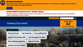 What Coventry.gov.uk website looked like in 2020 (4 years ago)