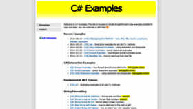 What Csharp-examples.net website looked like in 2020 (4 years ago)