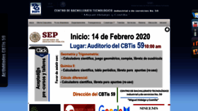What Cbtis59.edu.mx website looked like in 2020 (4 years ago)