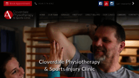 What Cloverdalephysio.ca website looked like in 2020 (4 years ago)