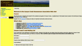 What Canyoncreekhoa.com website looked like in 2020 (4 years ago)