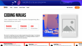 What Codingninjas.com website looked like in 2020 (4 years ago)